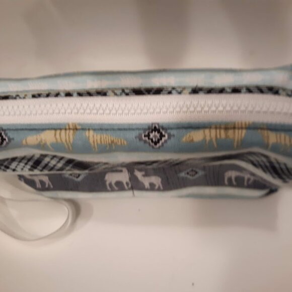 New Western Deer twill Travel bag Clutch Wallet Pouch Wristlet hanging case Blue - Picture 3 of 6